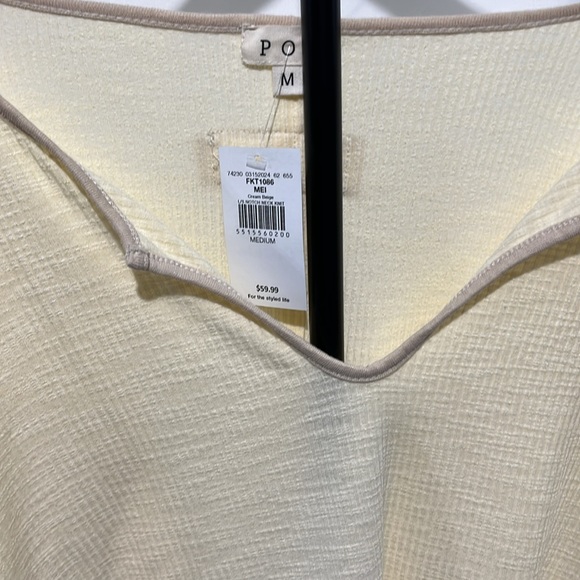 POL Yellow Lace-Up Sleeve Blouse - Picture 2 of 5